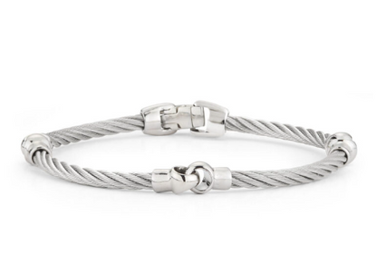 GREY CABLE INTERLOCKING BRACELET