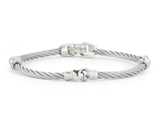 GREY CABLE INTERLOCKING BRACELET