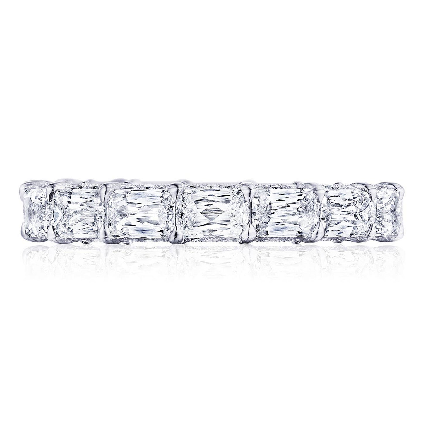 PLATINUM TRIPLE CUT 3/4 WAY DIAMOND WEDDING BAND 2.25TWT