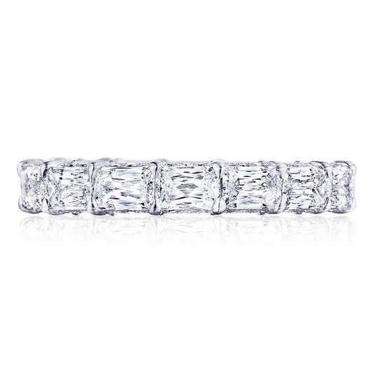PLATINUM TRIPLE CUT 3/4 WAY DIAMOND WEDDING BAND 2.25TWT
