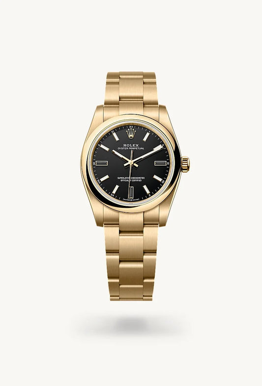 rolex Oyster Perpetual in 18 kt yellow gold, M124208-0001 - Weston Jewelers