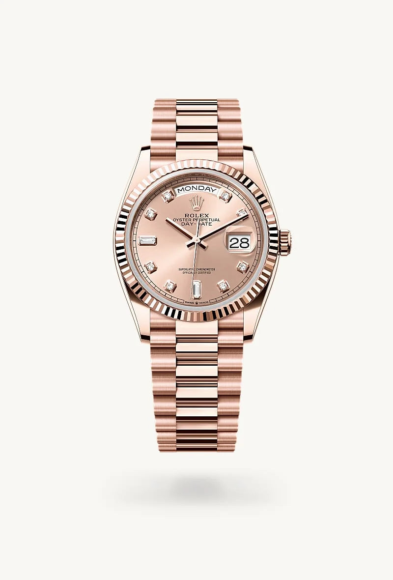 Rolex Day-Date 36 18 kt Everose gold, M128235-0009
