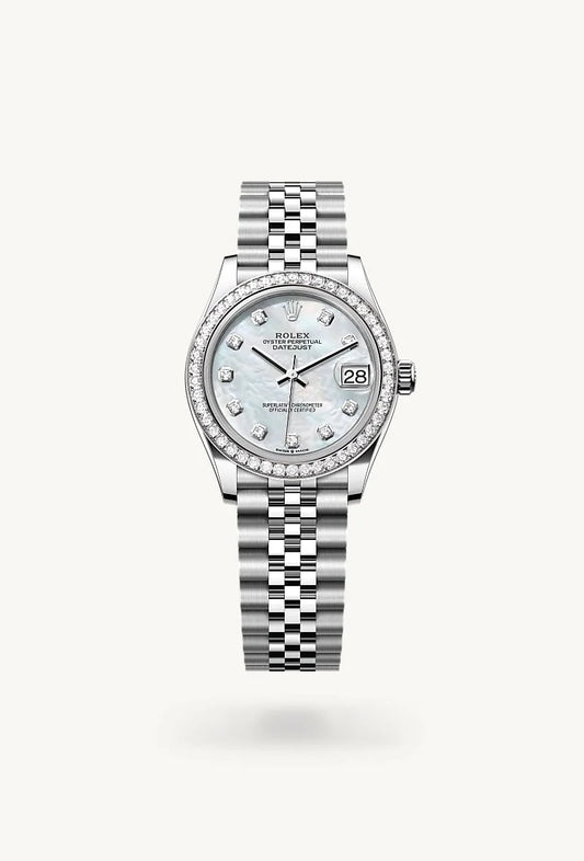 rolex Datejust in White Rolesor - combination of Oystersteel and white gold, M278384RBR-0008 - Weston Jewelers