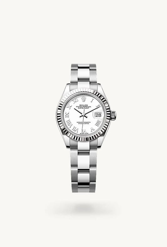 rolex Lady-Datejust in White Rolesor - combination of Oystersteel and white gold, M279174-0020 - Weston Jewelers