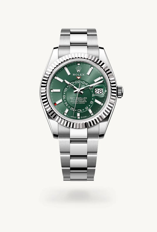 rolex Sky-Dweller in White Rolesor - combination of Oystersteel and white gold, M336934-0001 - Weston Jewelers