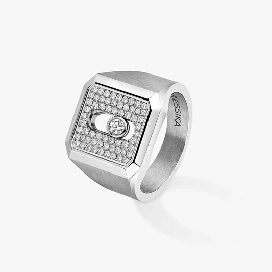 MESSIKA MOVE TITANIUM PAVE SIGNET RING