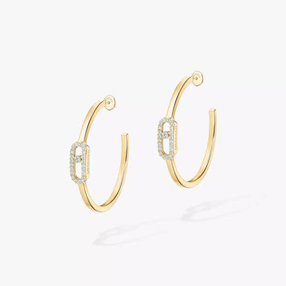 18KY MOVE UNO SMALL HOOP EARRINGS