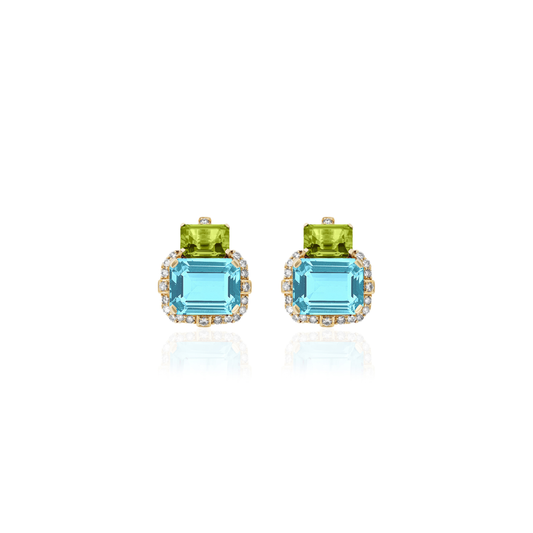 GOSHWARA 18KY COLORED STONE EARRINGS