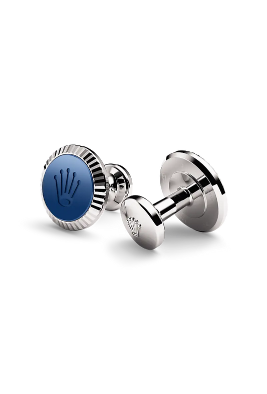 Rolex ‘Fluted’ cufflinks White gold and ceramic A1039 at Weston Jewelers