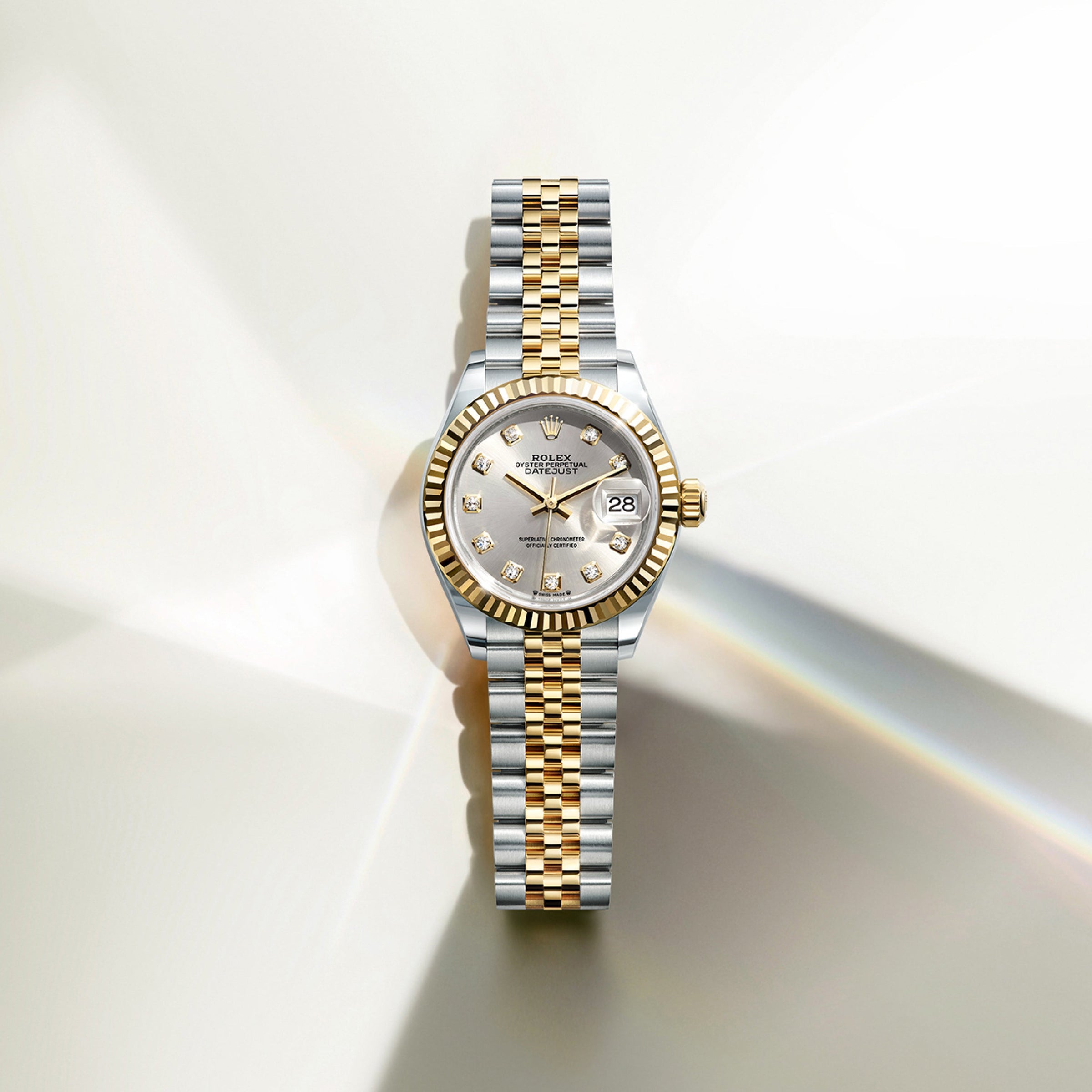Rolex Lady-Datejust in White Rolesor - combination of Oystersteel and white gold, M279174-0020 - Weston Jewelers