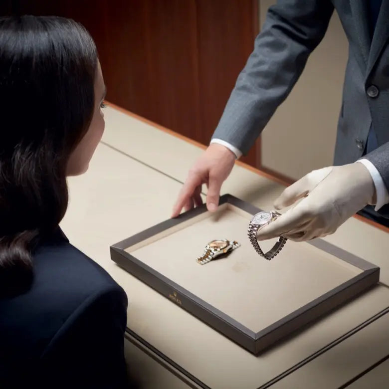 Rolex Rolex ‘Fluted’ cufflinks White gold and ceramic A1039 in , A1039 - Weston Jewelers