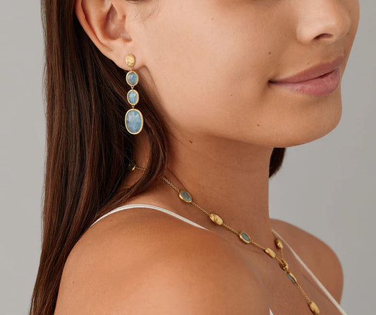 MARCO BICEGO 18KY SIVIGLIA AQUAMARINE DROP EARRINGS