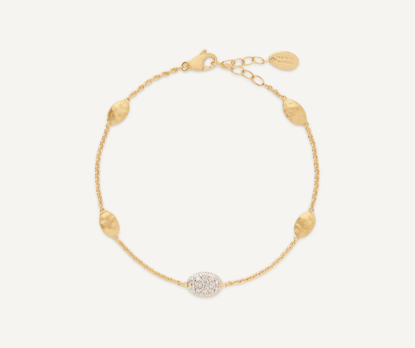 MARCO BICEGO 18KY SIVIGLIA SMALL BEAN BRACELET WITH DIAMOND ACCENT