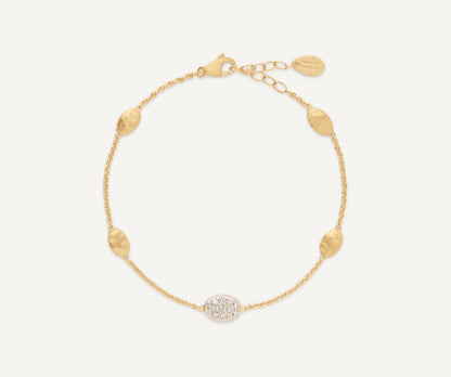 MARCO BICEGO 18KY SIVIGLIA SMALL BEAN BRACELET WITH DIAMOND ACCENT