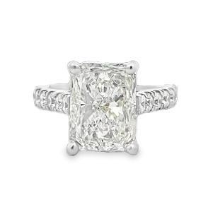 Weston Bridal Collection 5 ct radiant center stone on this engagement ring