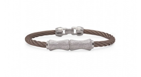 a cable bracelet for men with a stainless steel clasp