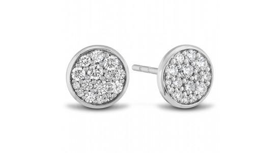 a pair of pave diamond stud earrings