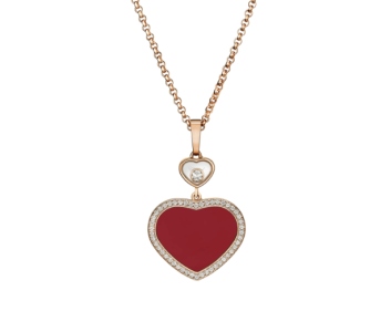 Chopard 18KR HAPPY DIAMOND RED STONE PENDANT