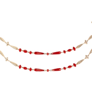 Etho Maria Red enamel and gold necklace with diamonds